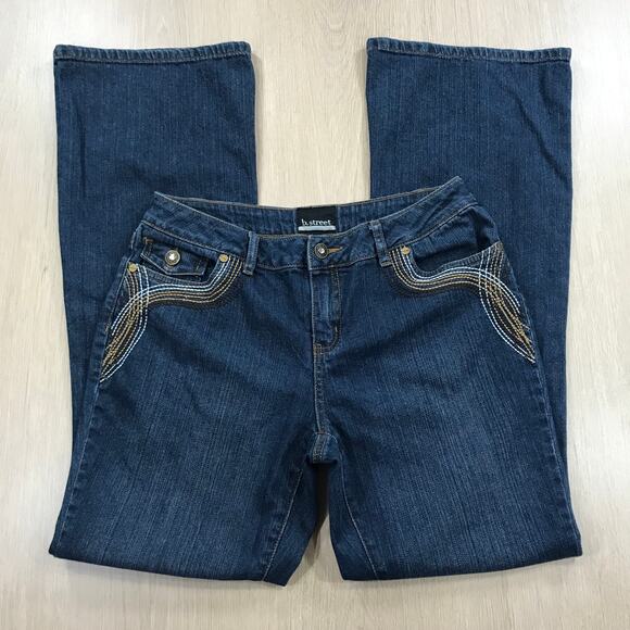 B Street Jeans Women Size 8 Boot Cut Y2K Embroidered Western Rodeo Retro 70s 80s - Picture 2 of 12